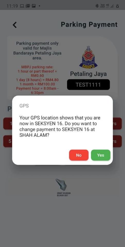 Smart Selangor Parking screenshot